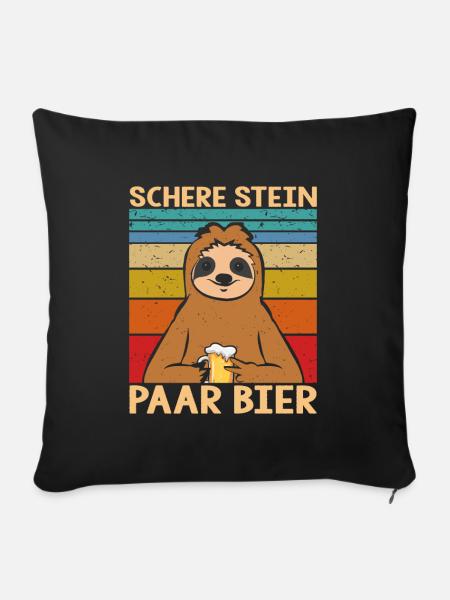  Bier Faultier - Sofakissenbezug 45 x 45 cm - Schwarz