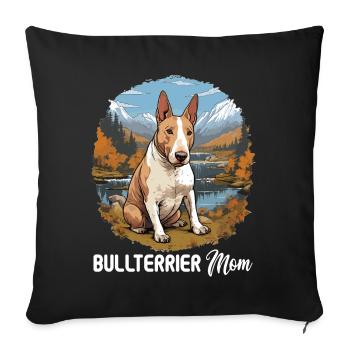 Dog Bull Terrier - Sofa pillowcase 17,3'' x 17,3'' (45 x 45 cm) - black - Front
