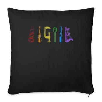 Carpenter LGBT Rainbow Carpenter Wood Mechanic - Sofa pillowcase 17,3'' x 17,3'' (45 x 45 cm) - black - Front
