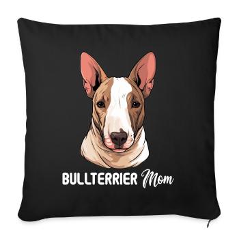 Dog Bull Terrier - Sofa pillowcase 17,3'' x 17,3'' (45 x 45 cm) - black - Front