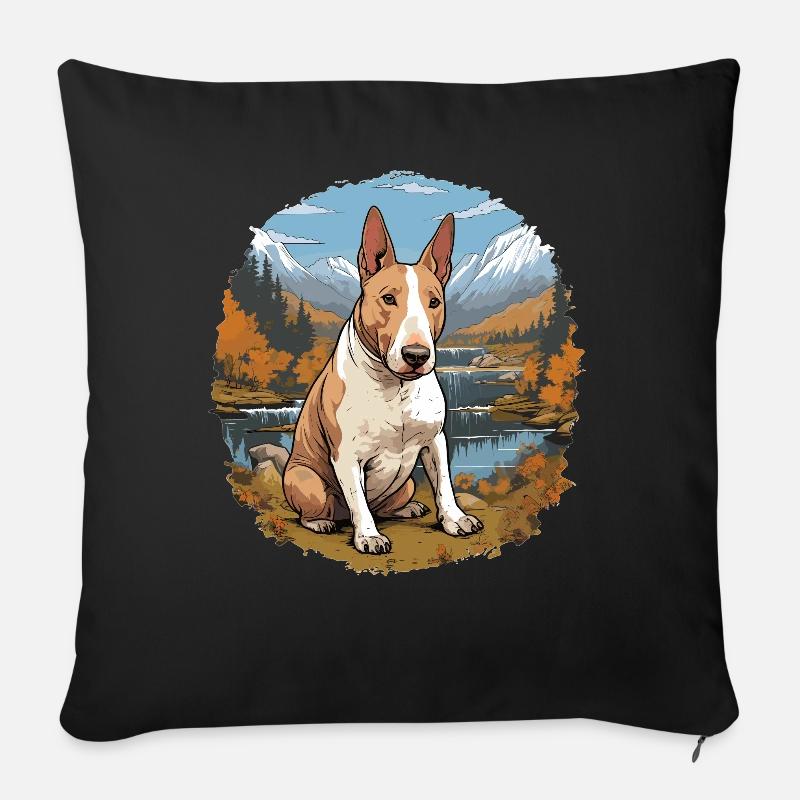 Hund Bullterrier - Sofakissenbezug 45 x 45 cm - Schwarz