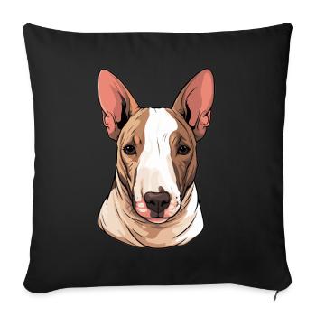 Dog Bull Terrier - Sofa pillowcase 17,3'' x 17,3'' (45 x 45 cm) - black - Front
