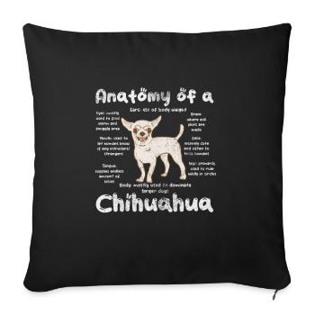 Chihuahua - Housse de coussin décorative 45 x 45 cm - noir - Devant