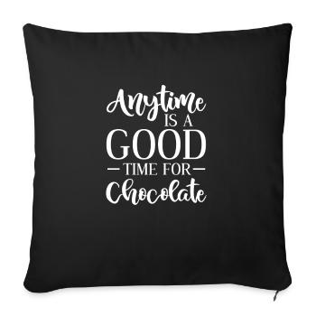 Chocolat Chocolat Nourriture Cacao Cadeau - Housse de coussin décorative 45 x 45 cm - noir - Devant