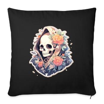 Crâne de squelette Crâne Crâne Crâne - Housse de coussin décorative 45 x 45 cm - noir - Devant