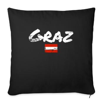 Graz Austria Vintage Austrian Flag - Sofa pillowcase 17,3'' x 17,3'' (45 x 45 cm) - black - Front