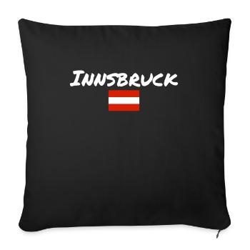 Innsbruck Austria Austrian Flag - Sofa pillowcase 17,3'' x 17,3'' (45 x 45 cm) - black - Front