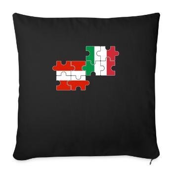 Austria Italy Flag Italian Austrian - Sofa pillowcase 17,3'' x 17,3'' (45 x 45 cm) - black - Front