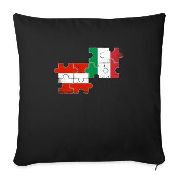Austria Italy Vintage Flag Austrian - Sofa pillowcase 17,3'' x 17,3'' (45 x 45 cm) - black - Front