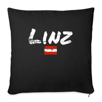Linz, Austria, Vintage Austrian Flag - Sofa pillowcase 17,3'' x 17,3'' (45 x 45 cm) - black - Front
