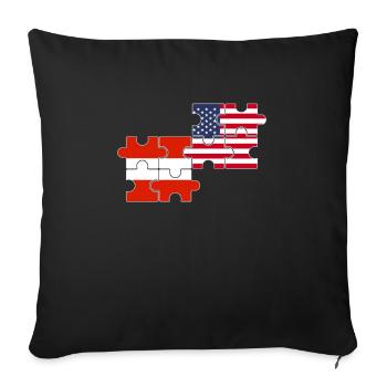 Austria USA Flag American Austria - Sofa pillowcase 17,3'' x 17,3'' (45 x 45 cm) - black - Front