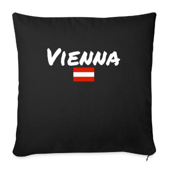 Vienna Austria Austrian Flag - Sofa pillowcase 17,3'' x 17,3'' (45 x 45 cm) - black - Front