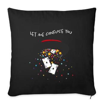 Illusionniste Magie Show Carte Magie Tours de Carte - Housse de coussin décorative 45 x 45 cm - noir - Devant