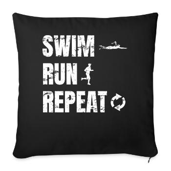 SwimRun Natation Jogging Sports d’Endurance Idée - Housse de coussin décorative 45 x 45 cm - noir - Devant