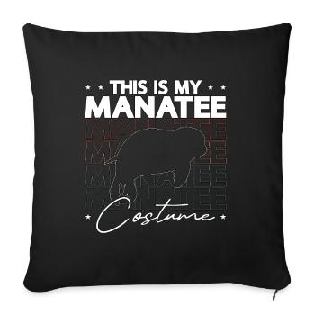 Dugong C’est mon costume de lamantin créatures marines - Housse de coussin décorative 45 x 45 cm - noir - Devant