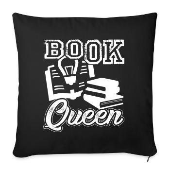 Book Book Queen - Sofa pillowcase 17,3'' x 17,3'' (45 x 45 cm) - black - Front