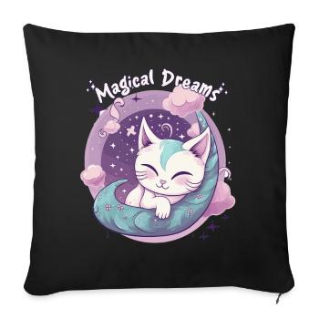 Magical Dreams Kawaii Cat Unicorns Pastel Rainbow - Sofakissenbezug 45 x 45 cm - Schwarz - Vorne