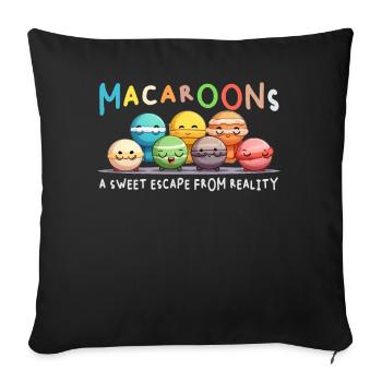 Cute Macaroons Funny Pastry Lover Macaron Baking - Sofakissenbezug 45 x 45 cm - Schwarz - Vorne