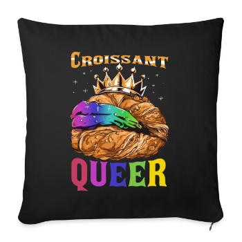 Croissant Queer French Pastry Funny LGBTQ - Sofakissenbezug 45 x 45 cm - Schwarz - Vorne