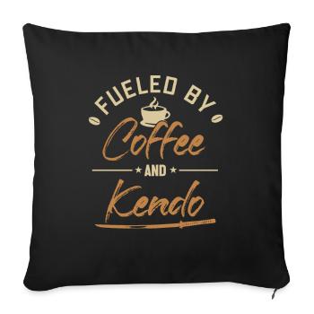Fueled by Coffee and Kendo Kenjutsu Kata Katana - Sofa pillowcase 17,3'' x 17,3'' (45 x 45 cm) - black - Front