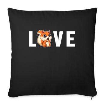 Love Fuchshörnchen Grauhörnchen Squirrel - Sofakissenbezug 45 x 45 cm - Schwarz - Vorne