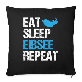 Life Cycle at Lake Eibsee - Eat, Sleep, Repeat - Sofa pillowcase 17,3'' x 17,3'' (45 x 45 cm) - black - Front