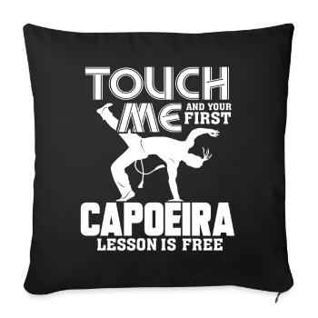Capoeira First Capoeira Lesson Is Free - Sofa pillowcase 17,3'' x 17,3'' (45 x 45 cm) - black - Front
