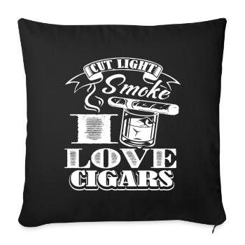 Cigar Smoking Cigar Smoking I Love Cigars - Sofa pillowcase 17,3'' x 17,3'' (45 x 45 cm) - black - Front