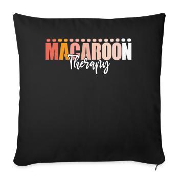 Macaroon Therapy Funny Baking Pastry Baker - Sofakissenbezug 45 x 45 cm - Schwarz - Vorne