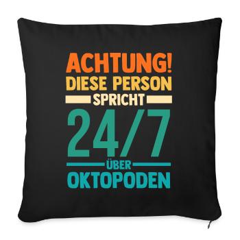 Tintenfisch Oktopus - Sofakissenbezug 45 x 45 cm - Schwarz - Vorne