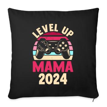 Gamerin Zocker Werdende Mama 2024 - Sofakissenbezug 45 x 45 cm - Schwarz - Vorne