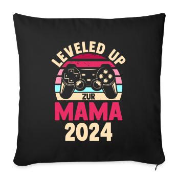 Gamerin Zocker Werdende Mama 2024 - Sofakissenbezug 45 x 45 cm - Schwarz - Vorne