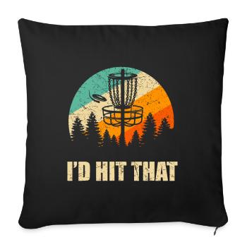 Retro Disc Golf Sport, Vintage Frisbee Golf - Sofa pillowcase 17,3'' x 17,3'' (45 x 45 cm) - black - Front