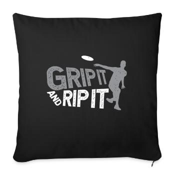 Frisbee Disc Golf - Sofa pillowcase 17,3'' x 17,3'' (45 x 45 cm) - black - Front