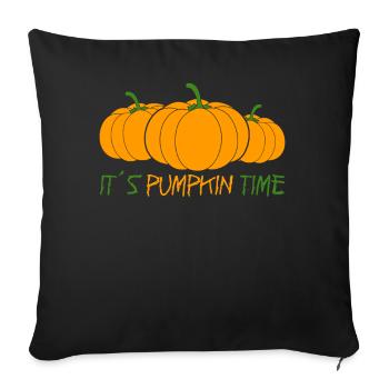 Pumpkin Time with Pumpkins - Sofa pillowcase 17,3'' x 17,3'' (45 x 45 cm) - black - Front