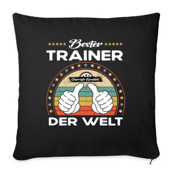 Bester trainer der Welt - Sofakissenbezug 45 x 45 cm - Schwarz - Vorne