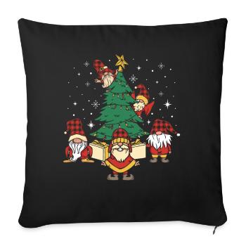 Gnomes de Noël - Housse de coussin décorative 45 x 45 cm - noir - Devant