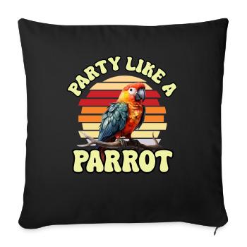 Perruche Perruche Oiseau Perruche Propriétaire - Housse de coussin décorative 45 x 45 cm - noir - Devant