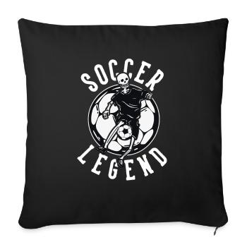 Soccer Legend Fußballspieler Fußballprofi - Sofakissenbezug 45 x 45 cm - Schwarz - Vorne