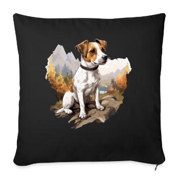 Dog Jack Russell - Sofa pillowcase 17,3'' x 17,3'' (45 x 45 cm) - black - Front
