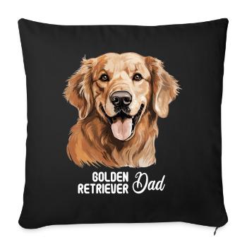Dog Golden Retriever - Sofa pillowcase 17,3'' x 17,3'' (45 x 45 cm) - black - Front