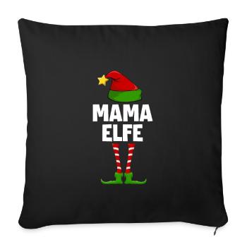 Weihnachten Mama Elfe - Sofakissenbezug 45 x 45 cm - Schwarz - Vorne