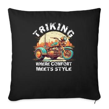 Trike Trike Rider Motor Trike Funny Trike Bike - Sofa pillowcase 17,3'' x 17,3'' (45 x 45 cm) - black - Front
