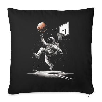 Astronaute de basket-ball - Housse de coussin décorative 45 x 45 cm - noir - Devant