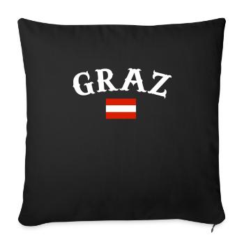 Graz, Austria, Flag, Austria, Austria - Sofa pillowcase 17,3'' x 17,3'' (45 x 45 cm) - black - Front