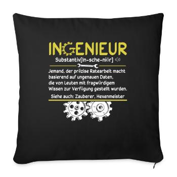 Definition Ingenieur - Sofakissenbezug 45 x 45 cm - Schwarz - Vorne