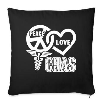 CNA Peace Love CNA - Sofa pillowcase 17,3'' x 17,3'' (45 x 45 cm) - black - Front