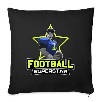 American Football Superstar - Anime Shirt - Sofa pillowcase 17,3'' x 17,3'' (45 x 45 cm) - black - Front