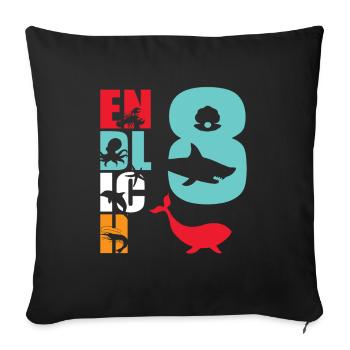 Enfin 8 Requin - Housse de coussin décorative 45 x 45 cm - noir - Devant