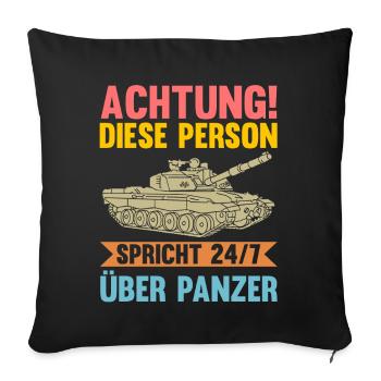 Tanker Soldier Tank - Sofa pillowcase 17,3'' x 17,3'' (45 x 45 cm) - black - Front